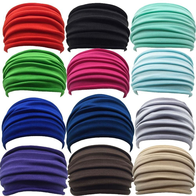 Yoga Hairband Turban Running Headwrap Stretch Hair Band Wide Sports Headband