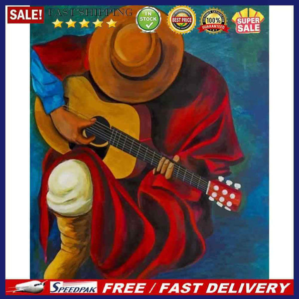 Guitar Singer Frameless Picture Oil Paint By Numbers Hand Painted Picture K