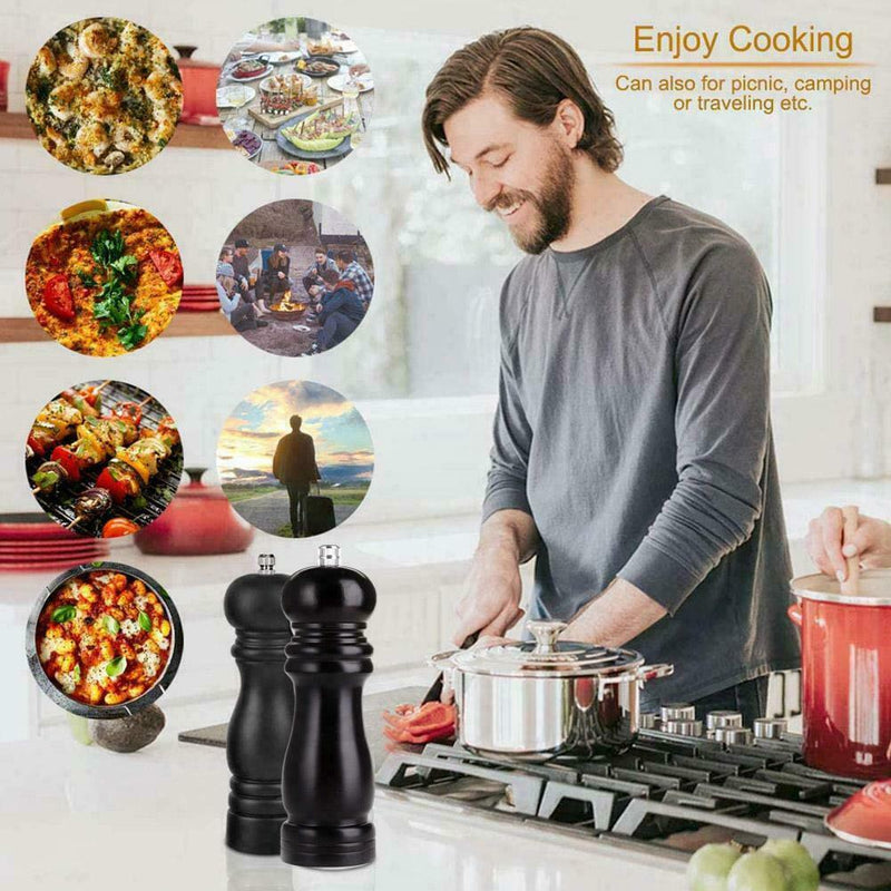 Wooden Pepper Grinder Manual Salt Mill Spice Muller Kitchen Tools Home F6R7