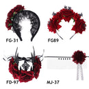 Props Wedding Garland Hair Wreath Halloween Headbands Red Rose Crown