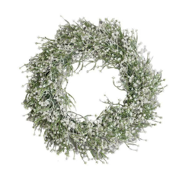 Artificial Babysbreath Wreath Garland For Party Weddings Decor Door Front A2P4