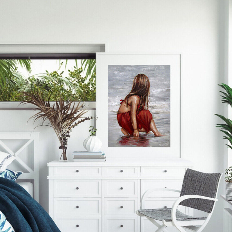 DIY Digital Picture Girl Frameless Acrylic Painting By Number Handicraft Cr