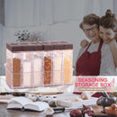 6pcs Transparent Seasoning Jar Spice Salt Pepper Powder Storage Box Kitchen T