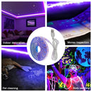 UV LED Strip Light 5V DC 5050 Ribbon Ultraviolet Tape Lamp for DJ Fluorescence