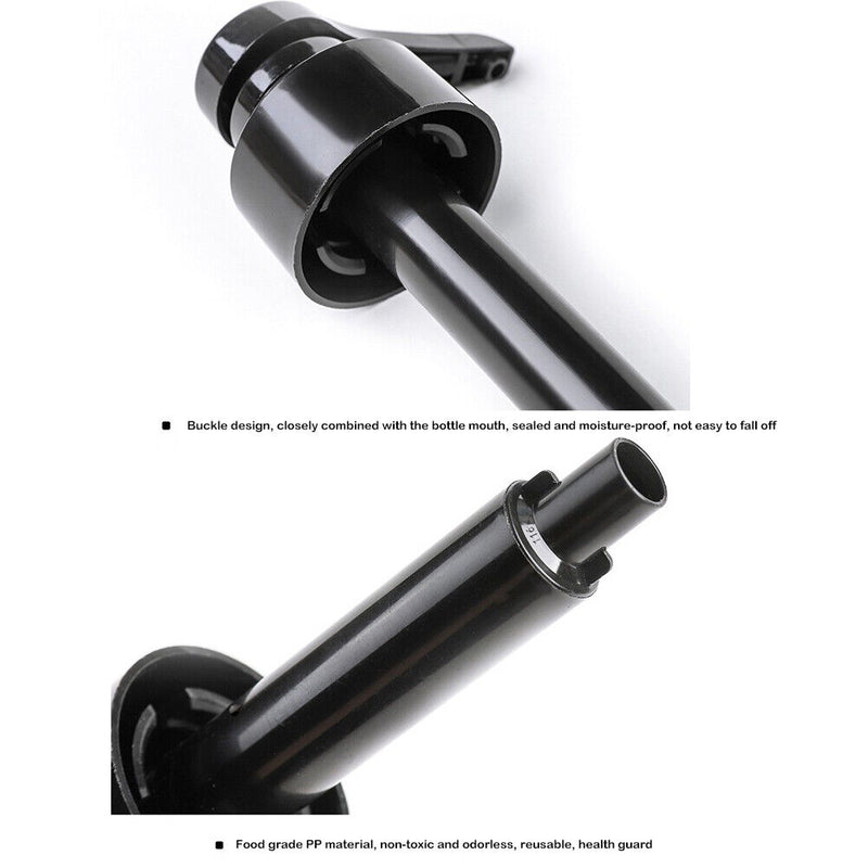 Syrup Vinegar Bottle Pressure Nozzle Household Oyster Sauce Pump (Black)