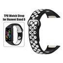 Watch Strap for HUAWEI HONOR Band 6 TPU Bracelet Wristband (Black White)