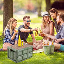 Folding Car Trunk Storage Box Wooden Lid Outdoor Camping Fishing Organizer Box