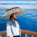 Portable Adjustable Fishing Sunshade Headwear Umbrella Hat for Camping Hiking