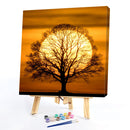DIY Landscape Tree Under Moon Oil Paint by Numbers Drawing on Canvas Home Decor