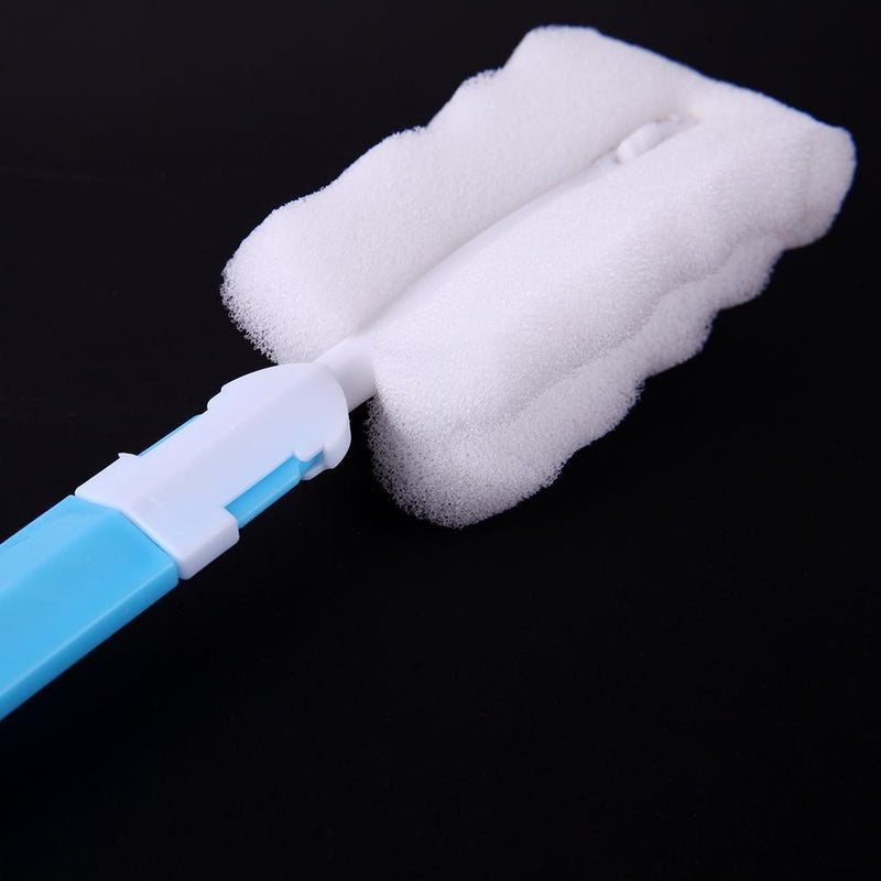 Sponge Cup Brush Removable Handle Cup Cleaning Brush Bottle Scrubber (Blue)