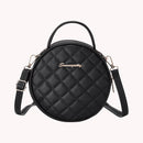 Lattice Pattern PU Leather Crossbody Bag Fashion Women Casual Mini Round Purse