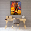 Painting By Numbers DIY Kit Tiger Hand Painted Canvas Oil Wall Art Picture Craft