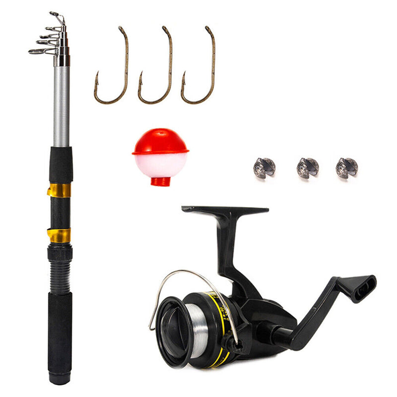 Spinning Reel Fishing Rod Combo Kits Portable Angling Tackle Tools for Beginner