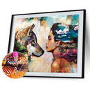 Wolf Girl 5D Diamond Painting Embroidery DIY Cross Stitch Home Decor Gifts?