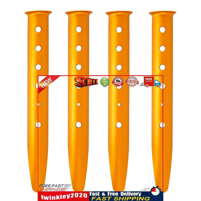 Snow & Sand Tent Stakes Pegs - Aluminum Alloy U-Shaped Tent Pegs (Golden) Newly