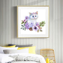 Flower Cat Oil Paint By Numbers Kits Canvas Picture Wall Art DIY Craft Colo