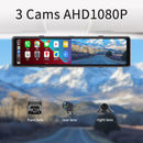 Driving Recorder 12-inch 1080P Touch Screen Dashcam 170 Wide Angle for Carplay