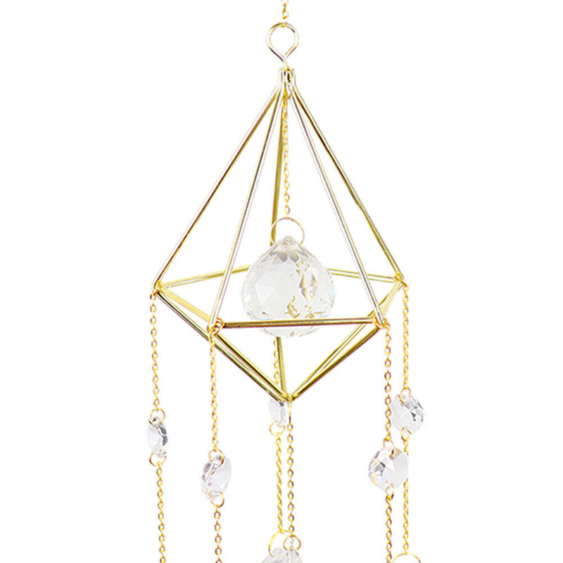 Crystal Windchimes Ornament Lighting Ball Home Hanging Pendant Decor (D) Newly