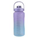 2000ml Water Bottle with Time Marker for Outdoor Sports Drink Cup (Purple) Newly