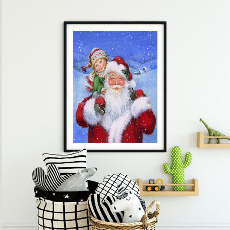 DIY Paint By Numbers Set Oil Hand Painted Santa Claus Kids Drawing Home Craft