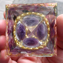 Orgonite Pyramid Amethyst Peridot Healing Crystal Art Energy Generator (A) Newly