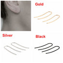 Unique Minimalist Jewelry Women Ear Stud Copper Line Simple U Earrings Geometry