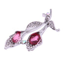 Alloy Bouquet with Diamond Dinner Party Brooch 30*61mm (Pink)