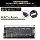 Desktop Computer ARGB Fan Hub Case+Cable 5V 3PIN PC RGB Cooler Splitter Set