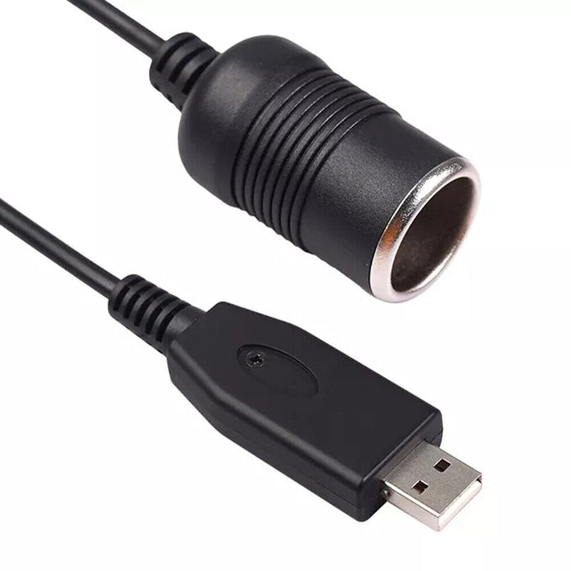 5V USB A to 12V Car Cigarette Lighter Socket Adapter Cable 12 inch for Car DVR