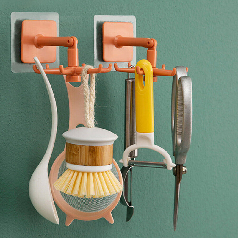 Universal Six-Claw Storage Hooks Kitchen 360-Degree Rotatable Rack Gadgets