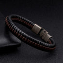 Fashion Mens Punk Leather Wrap Braided Wristband Cuff Bangle Punk Bracelet X2I6