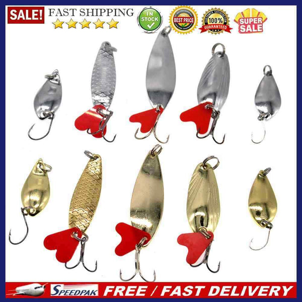 10pcs/pack Fishing Lures Spoon Bait Set Metal Hard Bait Lure Kit with Box
