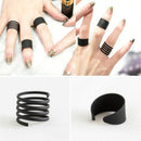 Fashion Gothic Jewelry Above Knuckle Ring Set Punk Black Stack Plain Band Midi