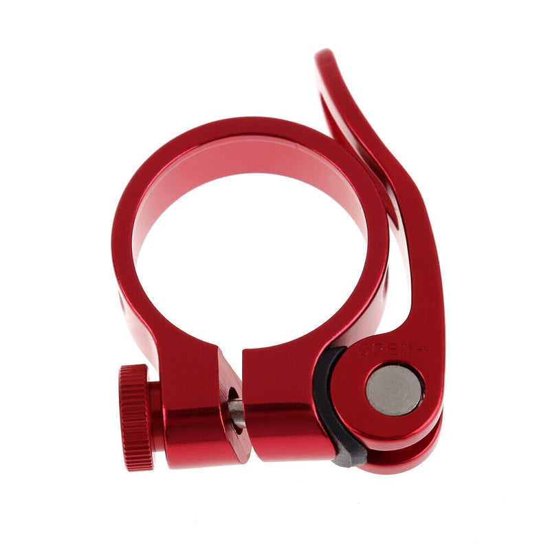 34.9mm MTB Bike Cycling Saddle Seat Post Clamp Quick Release QR Style Red