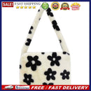Women Flower Heart Printing Shoulder Bag Fashion Autumn Winter Plush Handbags
