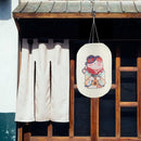 25cm Japanese Style Solar Lantern Printing Fabric Bar Pub Home Decor (J)