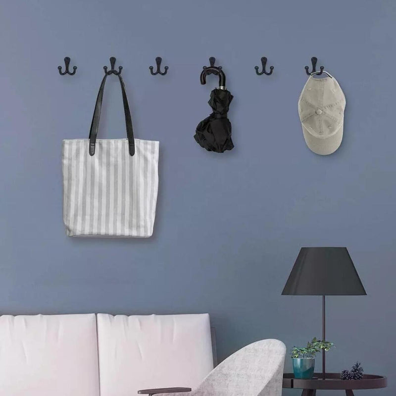 5x Double Robe Hook Heavy Duty Coat Hooks Wall Mounted for Hat hardware/