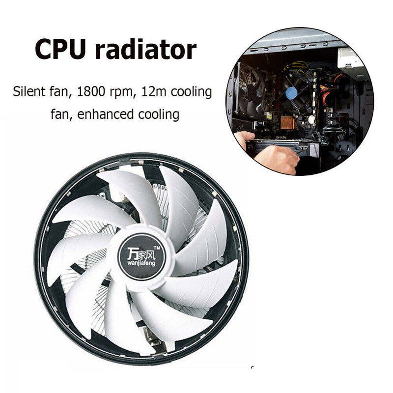Aluminum Colorful Luminous CPU Cooler Practical Cooling Fan for AMD 775/115