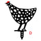 Acrylic Hollow Chicken Ornaments Backyard Lawn Stakes Yard Art Decor (D)