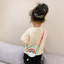 Cute Silicone Donut Round Crossbody Bag Kids Rainbow Mini Handbags (Green)