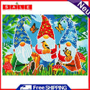 5D DIY Full Round Drill Diamond Painting Gnomes Luminous Art Mosaic Kit 40x30cm