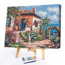 Seaside Holiday Cottage Oil Paint By Numbers Canvas DIY Picture for Adults Child