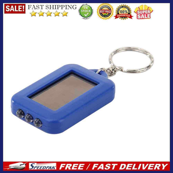 Portable Keychain LED Flashlight Solar Power Light Torch for Hiking Camping