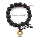 Lucky Women Men Prayer Beads Copper Coin Wood Bead Bangle Buddha Bracelet