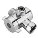 Chromed Three Way Valve Shower Head Diverter ABS Plastic 1/2 Inch T-adapter