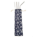 3/5pcs Reusable Metal Bent Straight Drink Straw Clean Brush Pouch Tool (A) Newly
