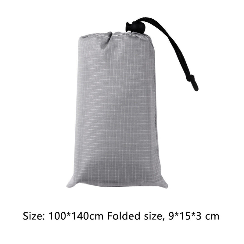100x140cm Moistureproof Pocket Beach Blanket Mini Camping Mattress (Grey) Newly