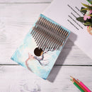 17-Key Deer Painted Mahogany Kalimba Portable Finger Thumb Piano Musical Newly