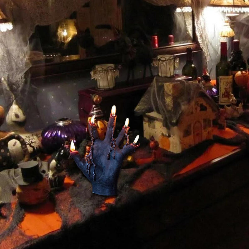 Halloween Black Witch Hand Candlestick Holders Creative Candle Holder Home Deco`