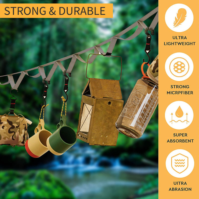 Camping Campsite Storage Strap Hanging Rope Lanyard Hanger (5m Khaki)